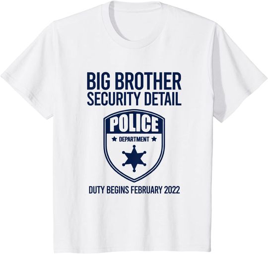 Kids Big Brother Police Duty Begins February T Shirt