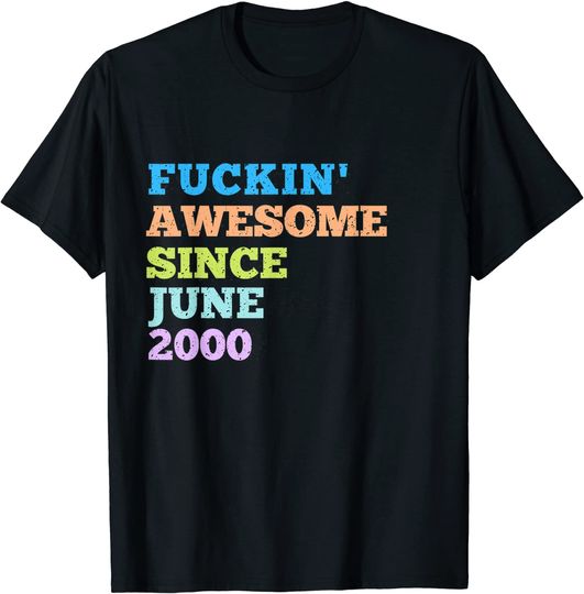 Vintage Awesome Since June 2000 Bday T Shirt