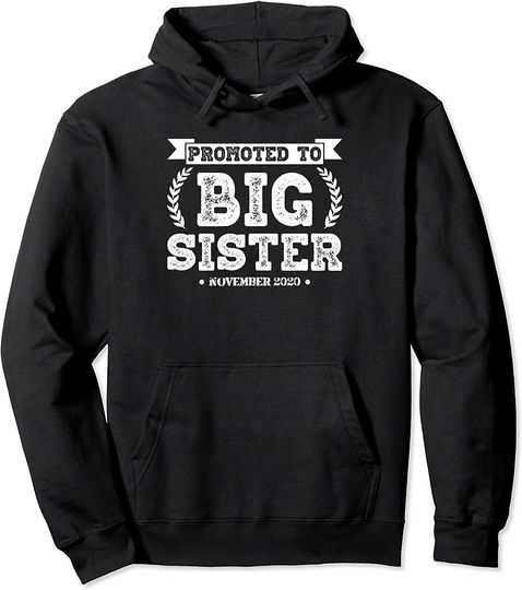 Promoted To Big Sister November New Big Sis Humor Gift Pullover Hoodie