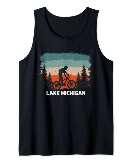 Lake Michigan Mountain biking sunset vintage Tank Top