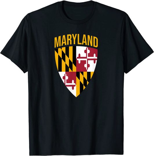 Maryland State Flag Shield Md Baltimore Pride T Shirt