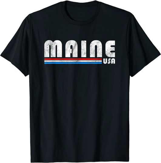 Maine USA Retro Vintage State T Shirt