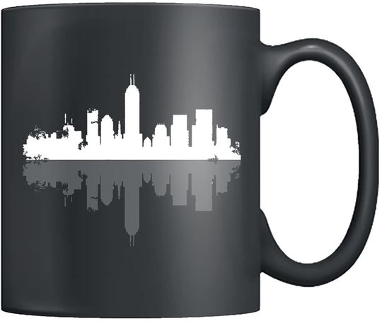 Indianapolis Coffee Mug - Indianapolis Skyline Ceramic, Tea Cup, Black Mugs Gift For Friends