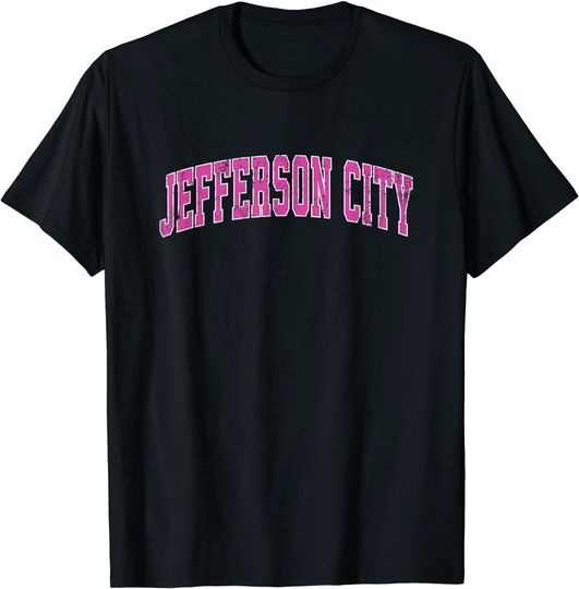 Jefferson City Missouri MO Vintage Sports Design Pink Design T-Shirt