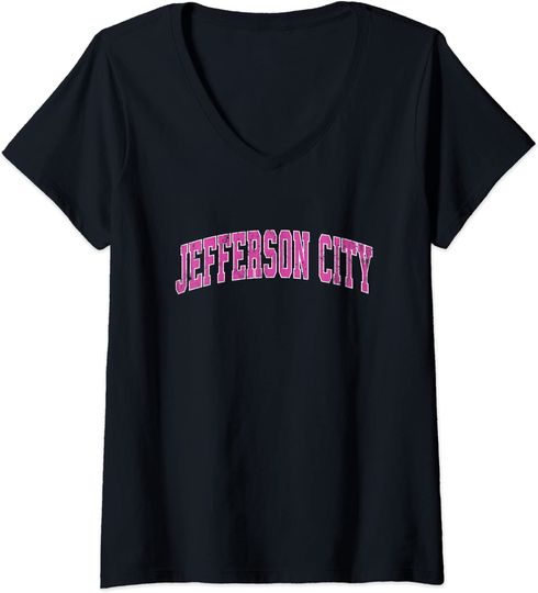 Jefferson City Missouri Mo Vintage Sports Design Pink Design T-shirt