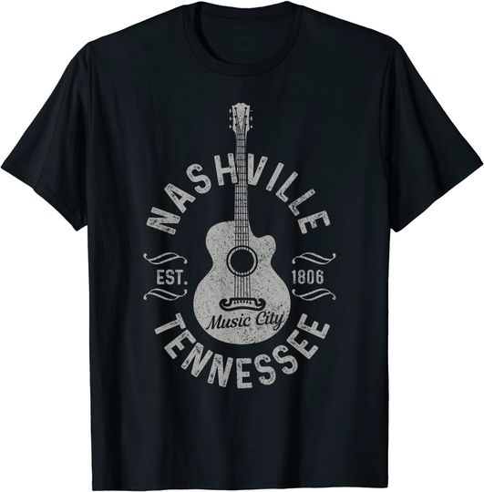 Nashville Tennessee Vintage Guitar Country T Shirt