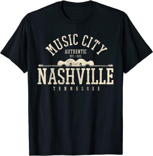 Nashville Tennessee Country Music City Guitar T Shirt