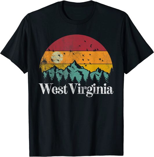 West Virginia 70s 80s Vintage Mountain Ski Hiking Camp T-Shirt