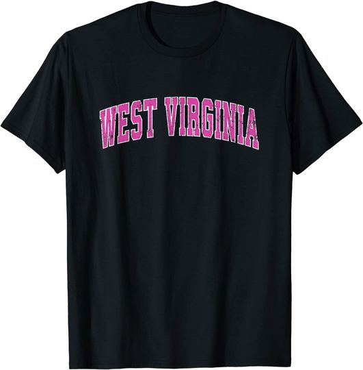 West Virginia Vintage Sports Design Pink T-Shirt