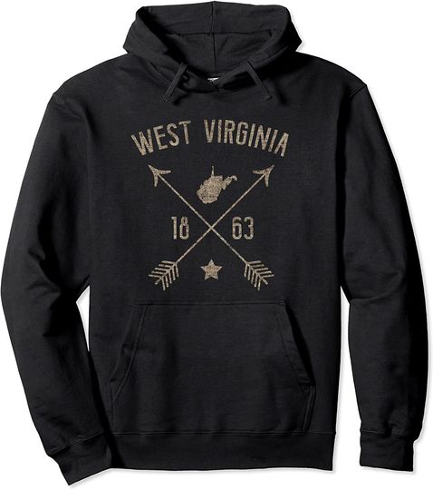 West Virginia Vintage Distressed State Hoodie
