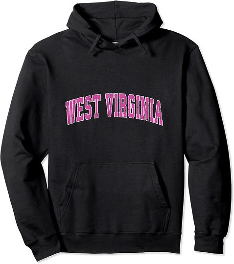 West Virginia Vintage Sports Design Pink Pullover Hoodie