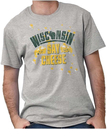 Wisconsin Say Cheese State Shape Graphic T Shirt Men or Women