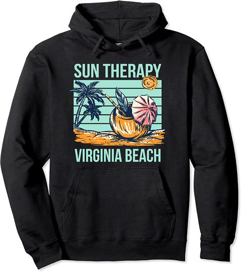 Sun Therapy Virginia Beach Summer Tropical Swimming Pullover Hoodie