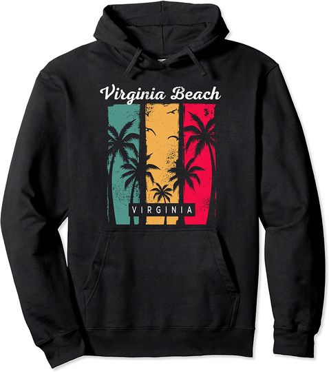 Virginia Beach Summer Tropical Neptune City Pullover Hoodie