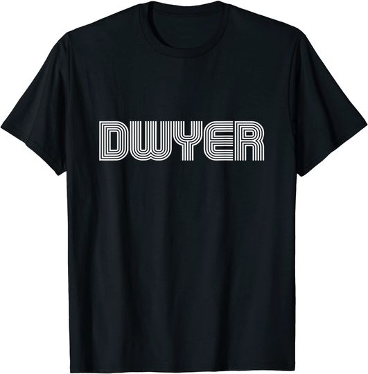 Dwyer Name Family Retro Stripe T-Shirt