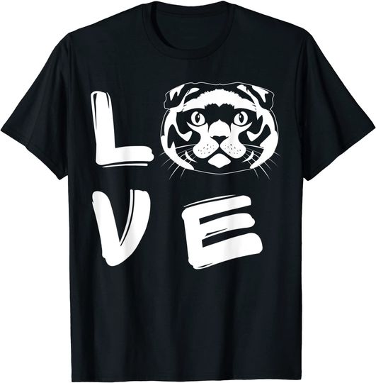 Love Scottish Fold Cat T Shirt
