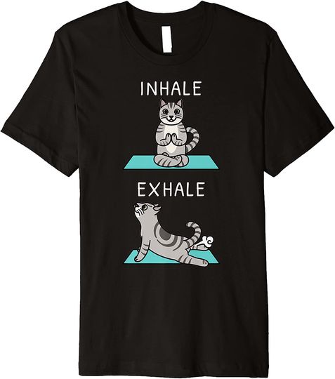 Yoga Inhale Exhale American Shorthair Cat Pet Premium T Shirt