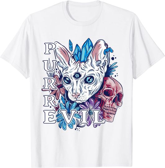 Purr Evil Cat Gothic Sphynx T Shirt