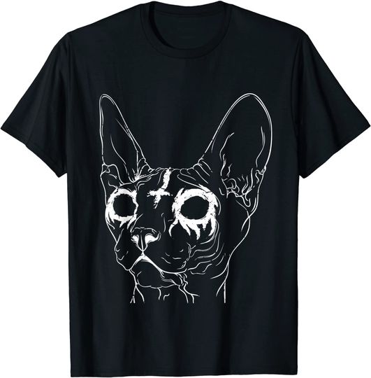 Black Metal Sphynx Cat I Goth And Death Metal T Shirt