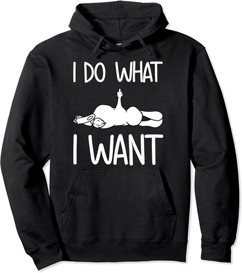 I Do What I Want Rabbit Pullover Hoodie