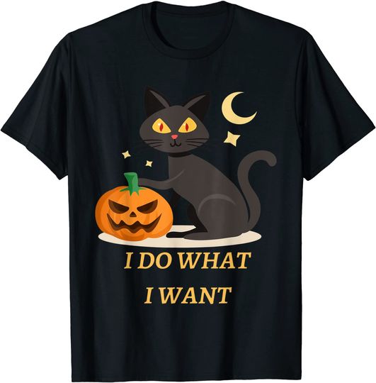 I do what i want funny cat Halloween T-Shirt