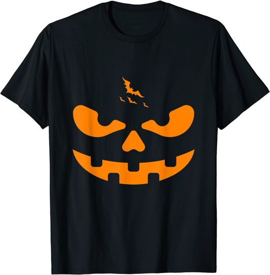 Funny Halloween Bat Pumpkin Face Jack O Lantern T-Shirt