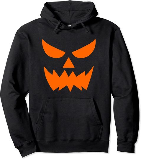 Halloween Jack O' Lantern Pumpkin Face Pullover Hoodie