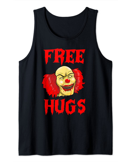 Free Hugs Halloween Evil Killer Scary Clown Horror Halloween Tank Top