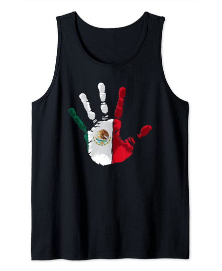 Mexico Flag Hand Print Tank Top