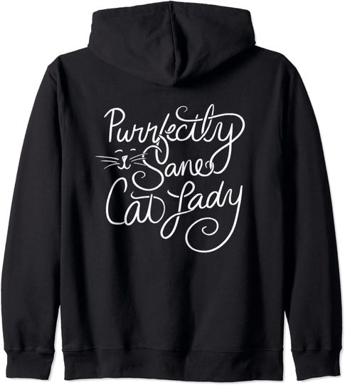 Purrfectly sane cat lady funny cat Pullover Hoodie