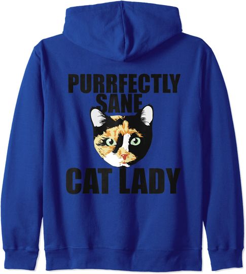 Purrfectly sane cat lady fun Pullover Hoodie