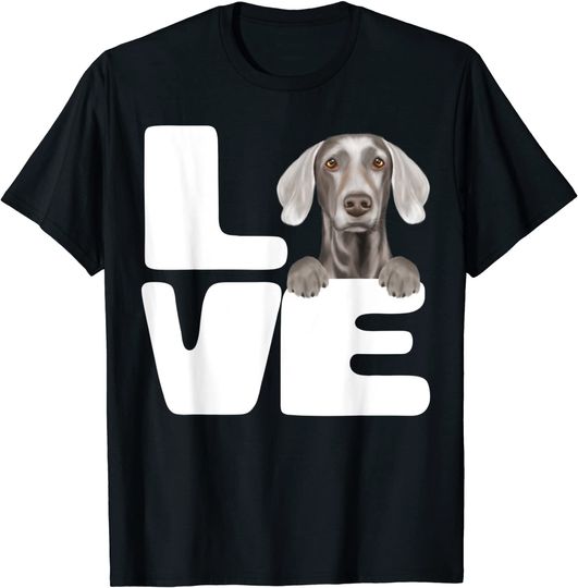 I Love My Weimaraner Dog Lover T Shirt