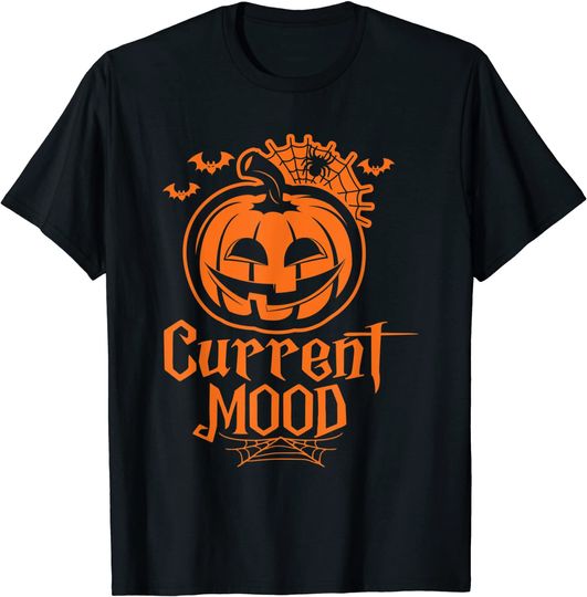 Halloween Pumpkin Ghost Scary Design Current Mood T-Shirt