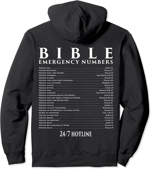 Bible Sweatshirt Emergency Verse Numbers