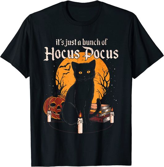 Its Just A Bunch Of Hocus Pocus Halloween Black Cat Long Sleeves