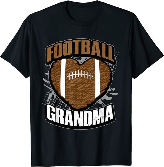 Football Grandma Pigskin Heart Football Nana Shirt