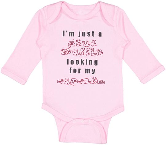 Just Stud Muffin Look For Boy And Girl Onesie Longsleeve