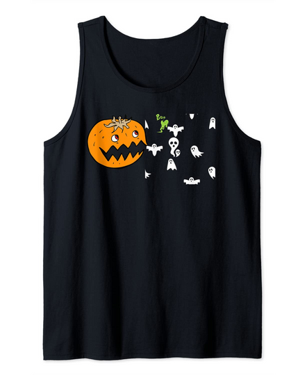 Funny Halloween Pumpkin Eating Ghosts Tank Top