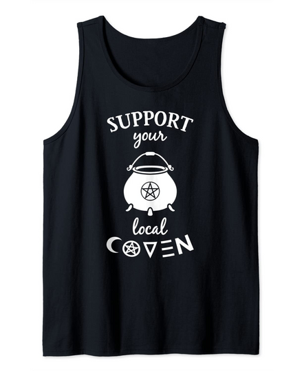 Support Your Local Coven Witches Wicca Party Funny Tank Top