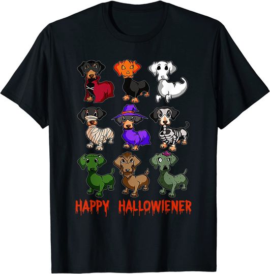 Happy Hallowiener Dachshund Halloween T-Shirt