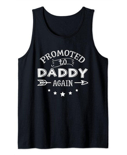 Vintage Promoted To Daddy Fathers Day New Dad Grandpa Tank Top
