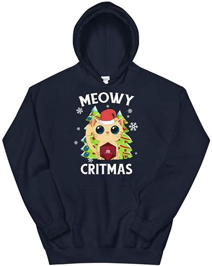 Dungeons and Cat Meowy Chritmas Pullover Hoodie