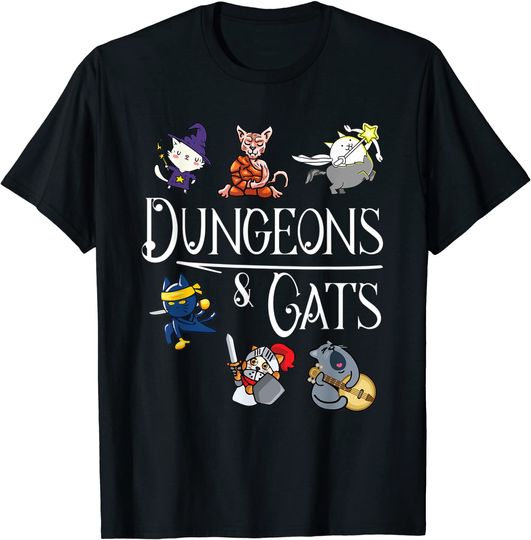 Dungeons And Cats Dragon Cat Kitten T-Shirt