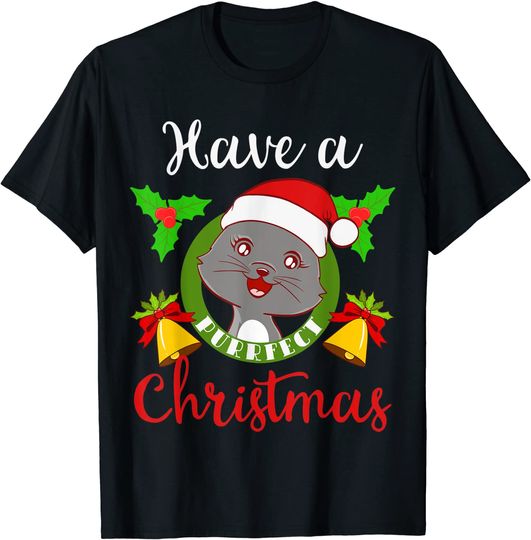 Have a Purrfect Christmas Vintage Lovely Cat T-Shirt