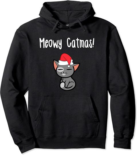 Meowy Catmas Christmas Cat Christmas Pullover Hoodie