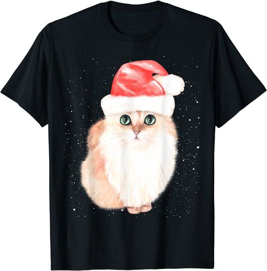 Cute Santa Cat Christmas T-Shirt