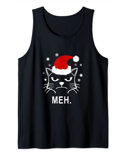 Funny Christmas Cat Meh Tank Top