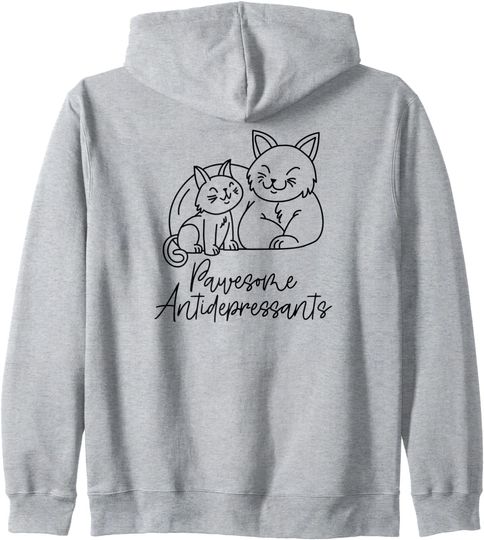 Pawesome Antidepressants - Antidepressant Cat Mom And Kitten Hoodie