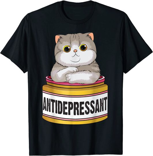 Funny Cat Antidepressant Cool Cat Lover T-Shirt
