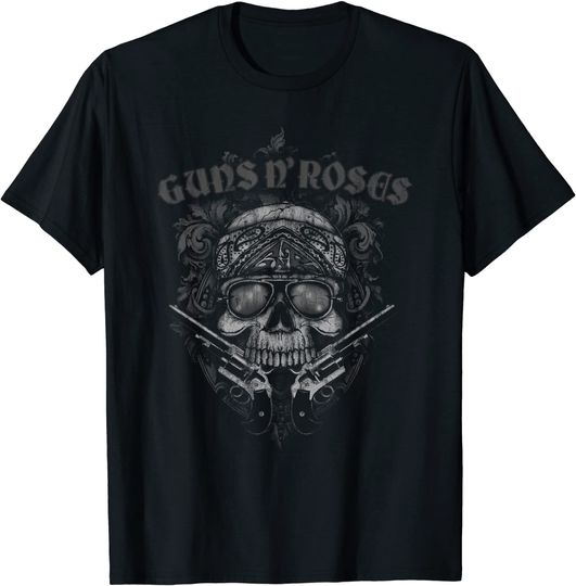 Guns N' Roses Official Skull Guns Bandanna T-Shirt
